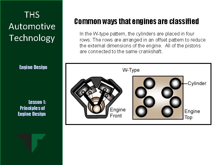 THS Automotive Technology Engine Design Lesson 1: Principles of Engine Design Common ways that
