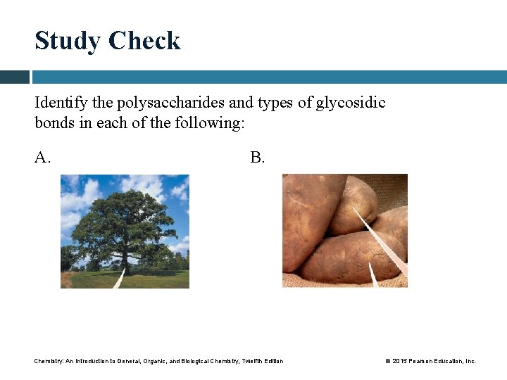 Study Check Identify the polysaccharides and types of glycosidic bonds in each of the