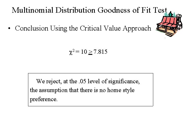 Multinomial Distribution Goodness of Fit Test • Conclusion Using the Critical Value Approach 2