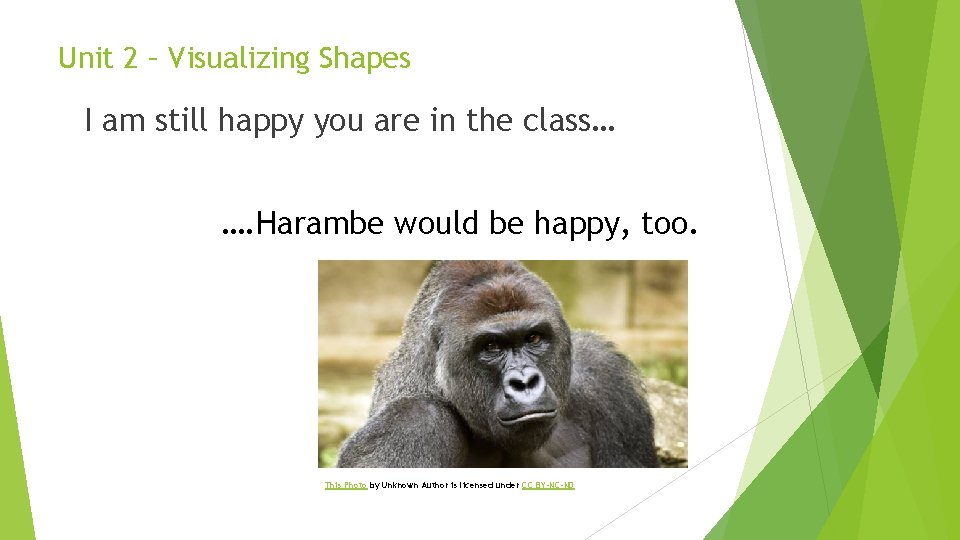 Unit 2 – Visualizing Shapes I am still happy you are in the class…