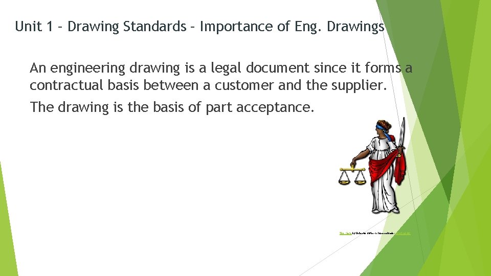 Unit 1 – Drawing Standards – Importance of Eng. Drawings An engineering drawing is