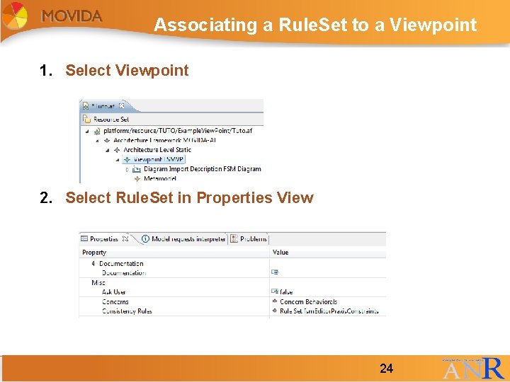 Associating a Rule. Set to a Viewpoint 1. Select Viewpoint 2. Select Rule. Set Associating a Rule. Set to a Viewpoint 1. Select Viewpoint 2. Select Rule. Set