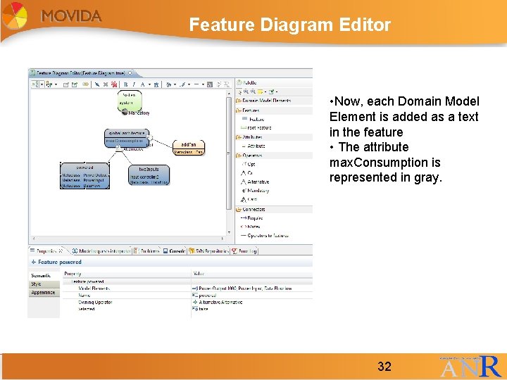 Feature Diagram Editor • Now, each Domain Model Element is added as a text Feature Diagram Editor • Now, each Domain Model Element is added as a text