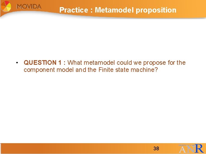 Practice : Metamodel proposition • QUESTION 1 : What metamodel could we propose for Practice : Metamodel proposition • QUESTION 1 : What metamodel could we propose for