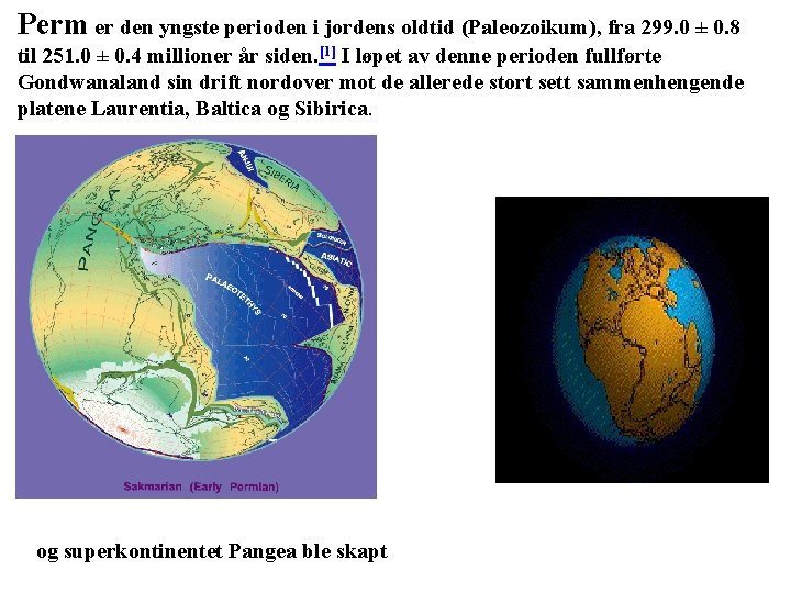 Perm er den yngste perioden i jordens oldtid (Paleozoikum), fra 299. 0 ± 0.