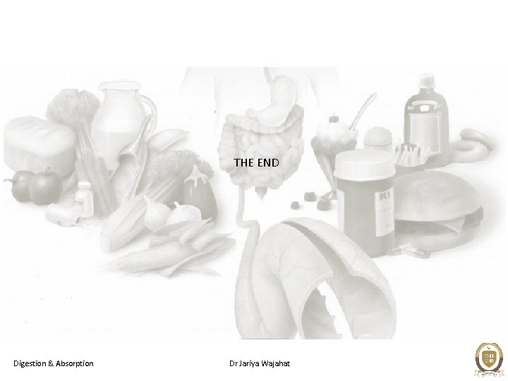 THE END Digestion & Absorption Dr Jariya Wajahat 