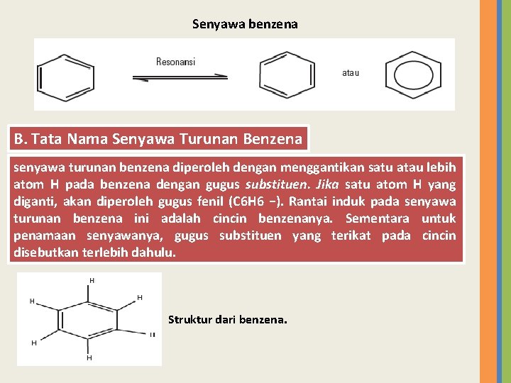 Rumus struktur senyawa turunan benzena