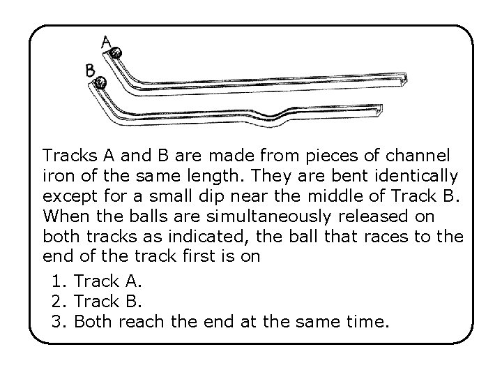 Tracks A and B are made from pieces of channel iron of the same