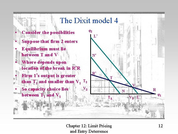 The Dixit model 4 q 2 • Consider the possibilities • Suppose that firm