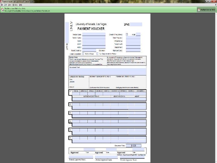 UNLV University of Nevada Las Vegas Controller’s Office Accounts Payable Department 