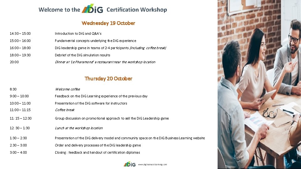 Welcome to the Certification Workshop Wednesday 19 October 14: 30 – 15: 00 Introduction