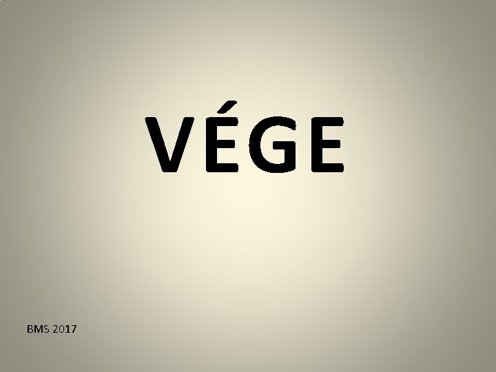 VÉGE BMS 2017 VÉGE BMS 2017