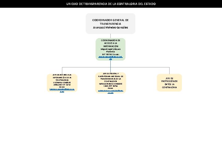 UNIDAD DE TRANSPARENCIA DE LA CONTRALORIA DEL ESTADO COORDINADOR GENERAL DE TRANSPARENCIA Aranzazú Méndez