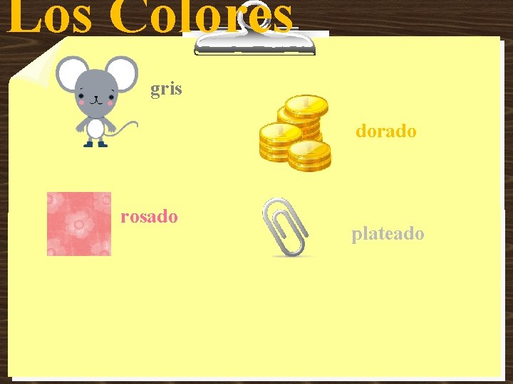 Los Colores gris dorado rosado plateado 