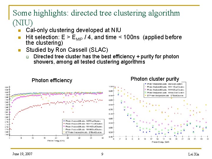 Some highlights: directed tree clustering algorithm (NIU) n n n Cal-only clustering developed at