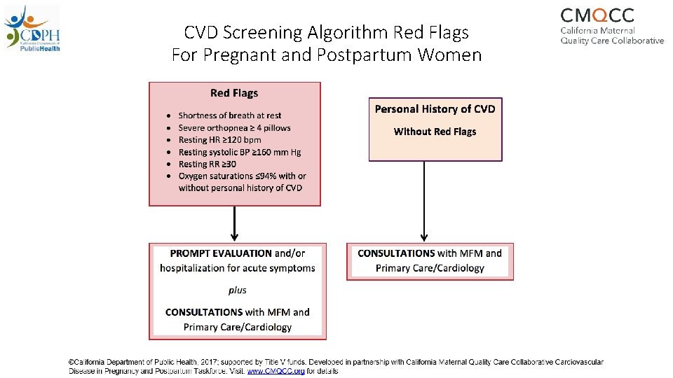 CVD Screening Algorithm Red Flags For Pregnant and Postpartum Women 