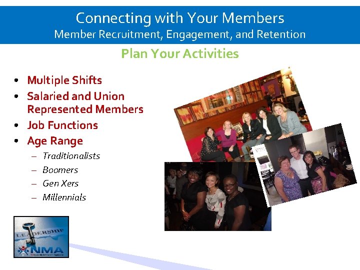 Connecting with Your Members Member Recruitment, Engagement, and Retention Plan Your Activities • Multiple