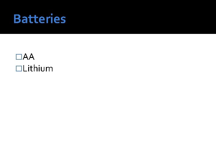 Batteries �AA �Lithium 