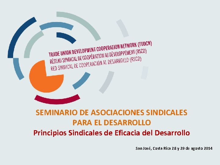 SEMINARIO DE ASOCIACIONES SINDICALES PARA EL DESARROLLO Principios Sindicales de Eficacia del Desarrollo San