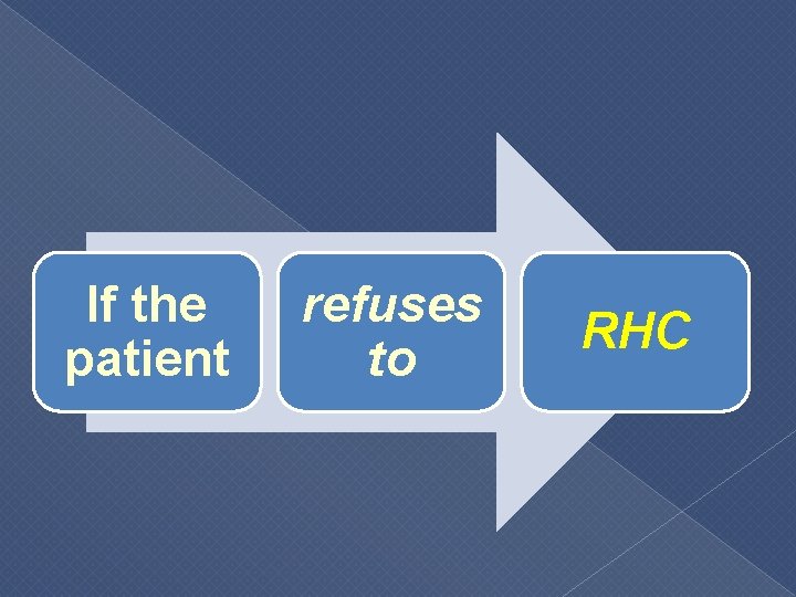 If the patient refuses to RHC 