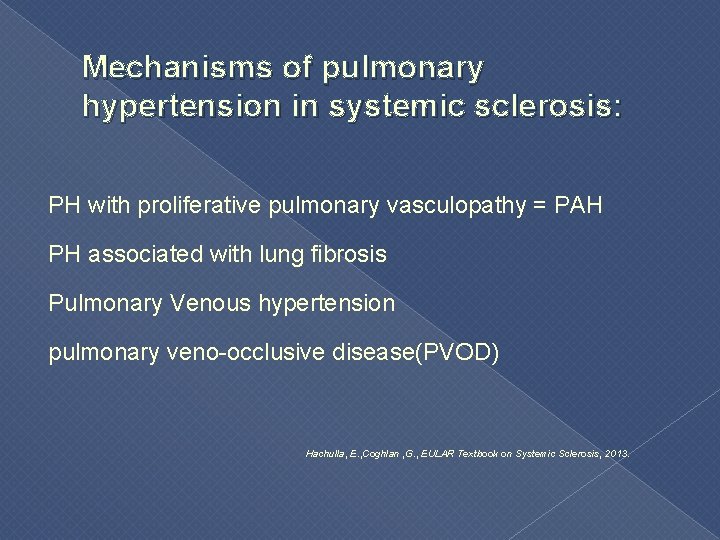 Mechanisms of pulmonary hypertension in systemic sclerosis: PH with proliferative pulmonary vasculopathy = PAH