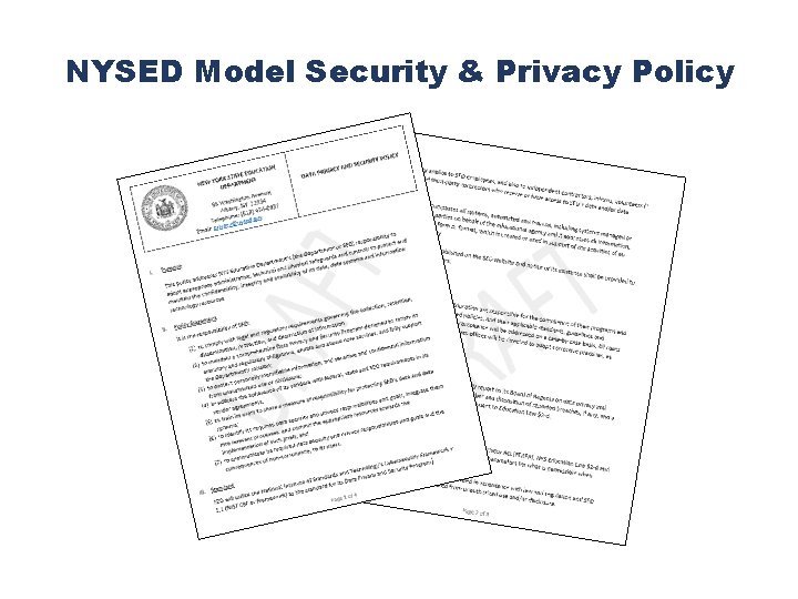 NYSED Model Security & Privacy Policy 