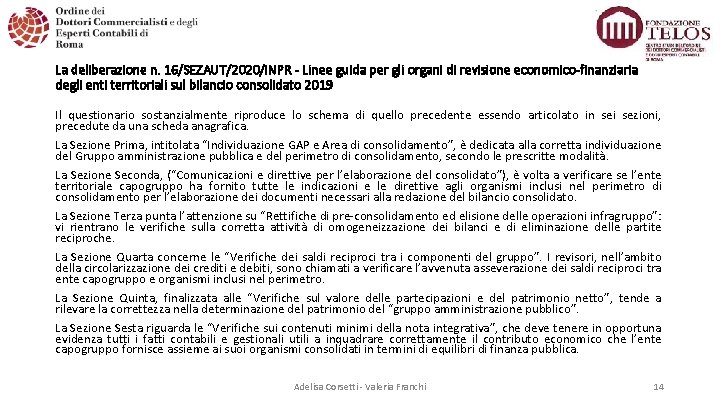 La deliberazione n. 16/SEZAUT/2020/INPR - Linee guida per gli organi di revisione economico-finanziaria degli