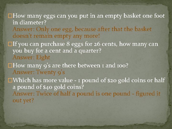 �How many eggs can you put in an empty basket one foot in diameter?