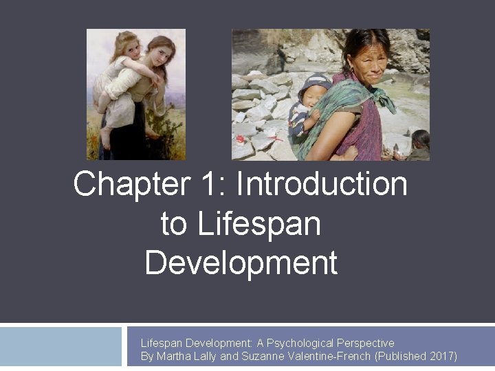 Chapter 1: Introduction to Lifespan Development: A Psychological Perspective By Martha Lally and Suzanne