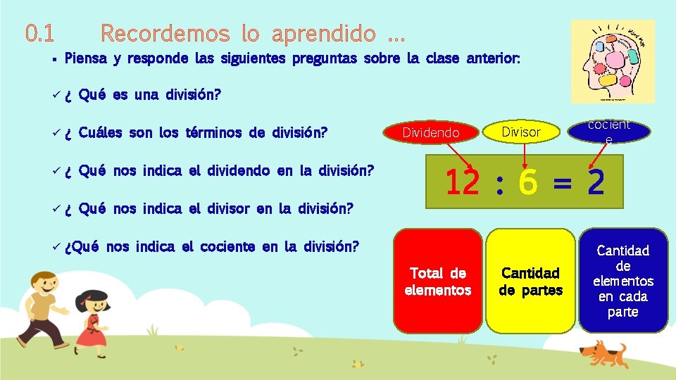 0. 1 Recordemos lo aprendido … § Piensa y responde las siguientes preguntas sobre