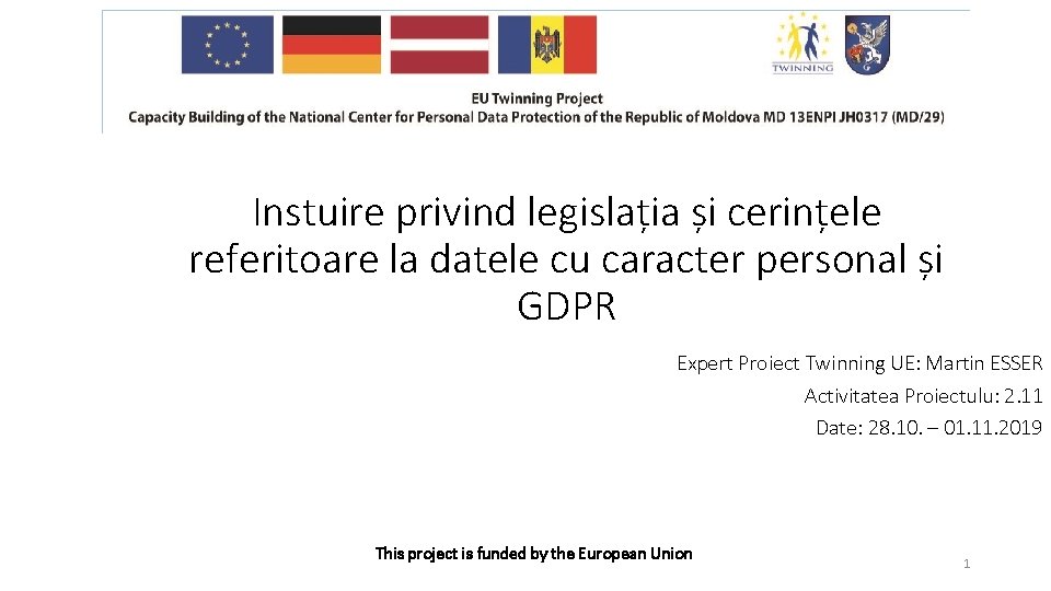 Instuire privind legislația și cerințele referitoare la datele cu caracter personal și GDPR Expert