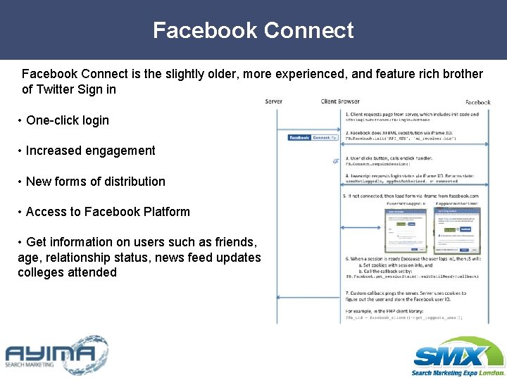 Facebook Connect is the slightly older, more experienced, and feature rich brother of Twitter