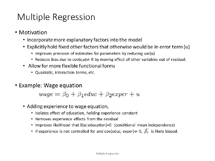 Multiple Regression • Multiple Regression 