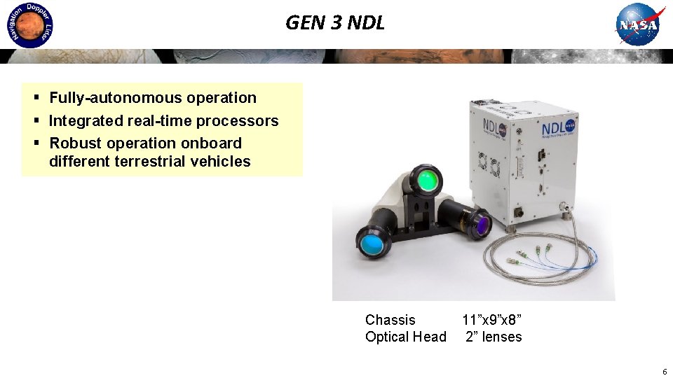 GEN 3 NDL § Fully-autonomous operation § Integrated real-time processors § Robust operation onboard