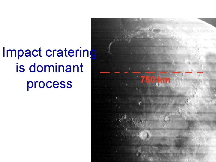Impact cratering is dominant process 