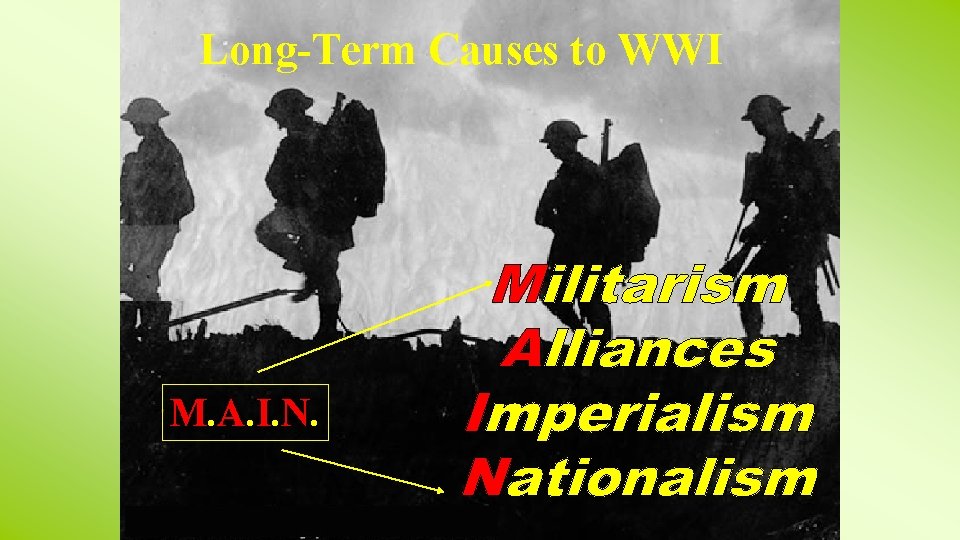 Long-Term Causes to WWI M. A. I. N. 