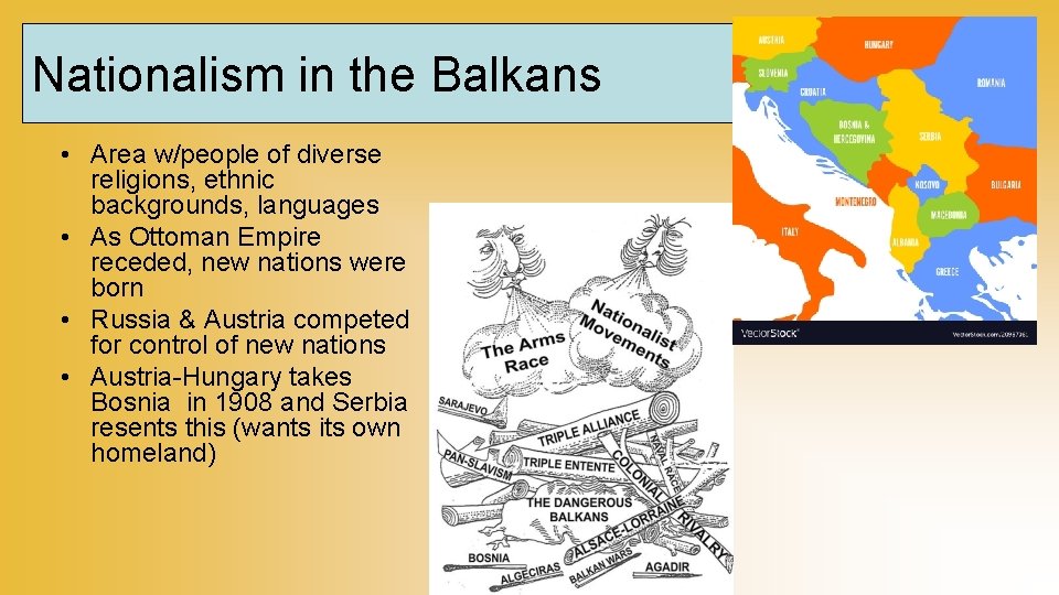 Nationalism in the Balkans • Area w/people of diverse religions, ethnic backgrounds, languages •