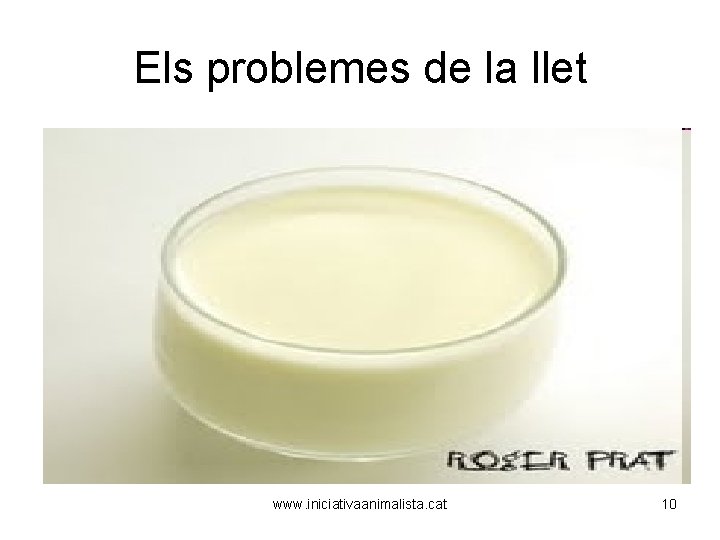 Els problemes de la llet www. iniciativaanimalista. cat 10 