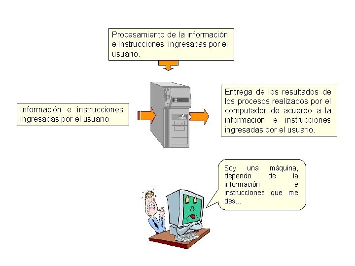 Procesamiento de la información e instrucciones ingresadas por el usuario. Información e instrucciones ingresadas