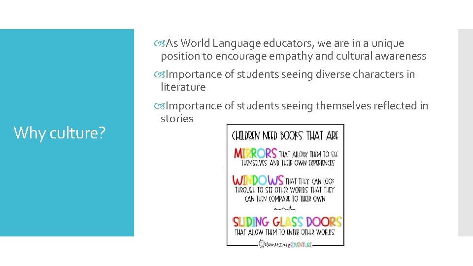 As World Language educators, we are in a unique position to encourage empathy