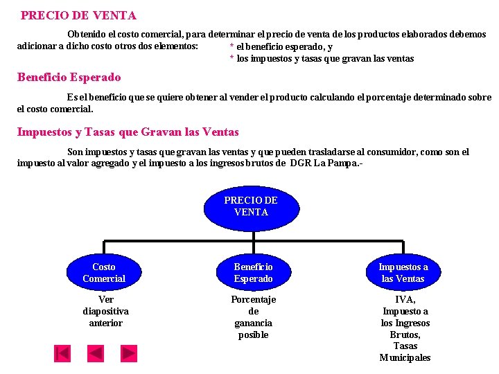 PRECIO DE VENTA Obtenido el costo comercial, para determinar el precio de venta de