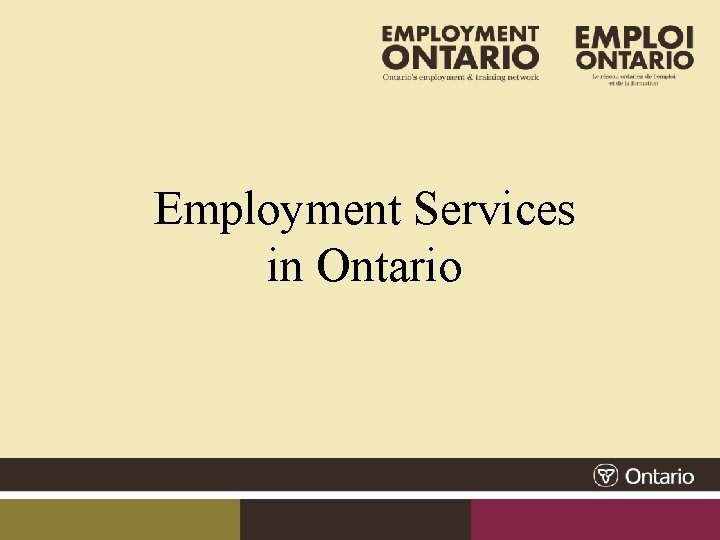 Employment Services in Ontario 