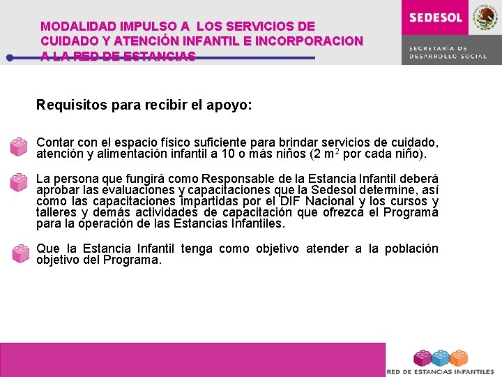 MODALIDAD IMPULSO A LOS SERVICIOS DE CUIDADO Y ATENCIÓN INFANTIL E INCORPORACION A LA MODALIDAD IMPULSO A LOS SERVICIOS DE CUIDADO Y ATENCIÓN INFANTIL E INCORPORACION A LA