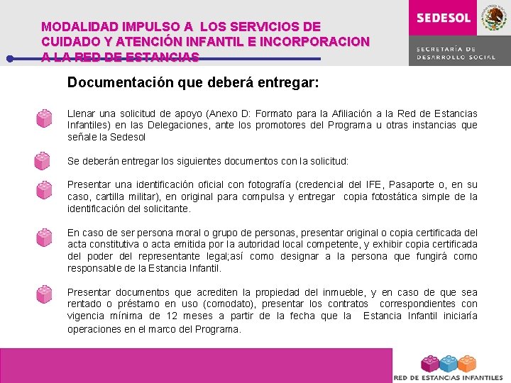 MODALIDAD IMPULSO A LOS SERVICIOS DE CUIDADO Y ATENCIÓN INFANTIL E INCORPORACION A LA MODALIDAD IMPULSO A LOS SERVICIOS DE CUIDADO Y ATENCIÓN INFANTIL E INCORPORACION A LA