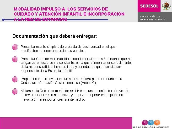 MODALIDAD IMPULSO A LOS SERVICIOS DE CUIDADO Y ATENCIÓN INFANTIL E INCORPORACION A LA MODALIDAD IMPULSO A LOS SERVICIOS DE CUIDADO Y ATENCIÓN INFANTIL E INCORPORACION A LA