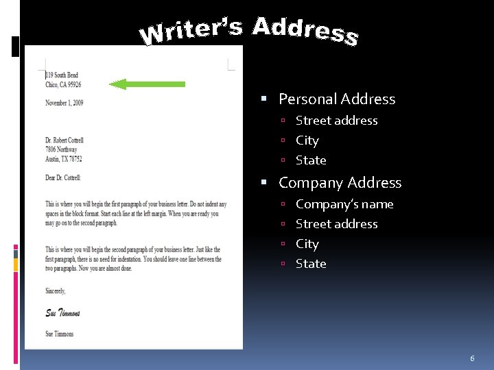  Personal Address Street address City State Company Address Company’s name Street address City
