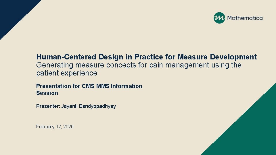 Human-Centered Design in Practice for Measure Development Generating measure concepts for pain management using
