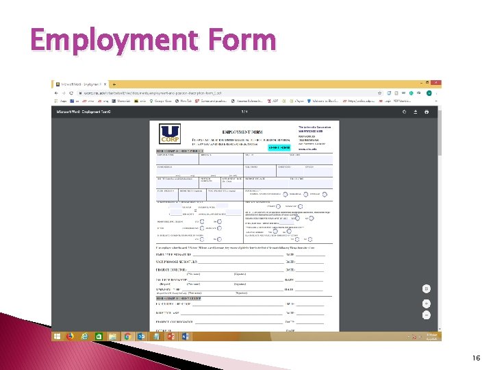 Employment Form 16 