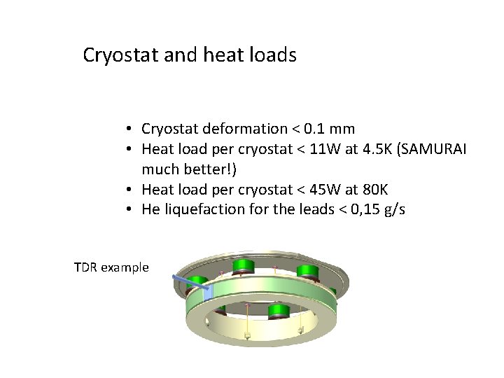 Cryostat and heat loads • Cryostat deformation < 0. 1 mm • Heat load Cryostat and heat loads • Cryostat deformation < 0. 1 mm • Heat load