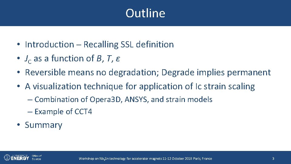 Outline • • Introduction ─ Recalling SSL definition JC as a function of B,